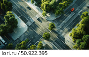 traffic intersection road ai generated. Стоковое AI-изображение, AI-художник Vectorwin / Фотобанк Лори