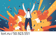 disruption exploding startup founder ai generated. Стоковое AI-изображение, AI-художник Vectorwin / Фотобанк Лори