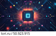 decoherence splitting quantum processor ai generated. Стоковое AI-изображение, AI-художник Vectorwin / Фотобанк Лори