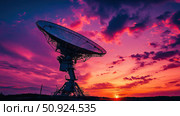 elevation shifting satellite dish ai generated. Стоковое AI-изображение, AI-художник Vectorwin / Фотобанк Лори