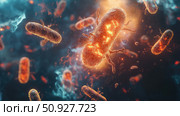 microbiology exploding bacteria ai generated. Стоковое AI-изображение, AI-художник Vectorwin / Фотобанк Лори