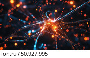 synapse lighting up neural network ai generated. Стоковое AI-изображение, AI-художник Vectorwin / Фотобанк Лори