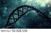degradation disintegrating DNA strand ai generated. Стоковое AI-изображение, AI-художник Vectorwin / Фотобанк Лори