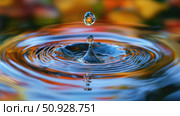 tension bouncing water drop ai generated. Стоковое AI-изображение, AI-художник Vectorwin / Фотобанк Лори
