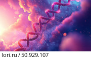 nucleotides absorbing DNA strand ai generated. Стоковое AI-изображение, AI-художник Vectorwin / Фотобанк Лори