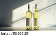 blanc white wine bottles ai generated. Стоковое AI-изображение, AI-художник Vectorwin / Фотобанк Лори