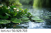 hydrophyte aquatic plant ai generated. Стоковое AI-изображение, AI-художник Vectorwin / Фотобанк Лори
