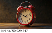timepiece red analog alarm clock ai generated. Стоковое AI-изображение, AI-художник Vectorwin / Фотобанк Лори