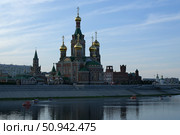 Собор Благовещения Пресвятой Богородицы в свете вечерних сумерек. Россия Йошкар-Ола Июль 20 2025. Стоковое фото, фотограф Виталий Шкапский / Фотобанк Лори