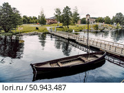 Savonlinna, Finland, 15 June 2019, Boats moored in port on lake Saimaa. Редакционное фото, фотограф Spirit River / Фотобанк Лори
