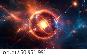 superposition splitting quantum particle ai generated. Стоковое AI-изображение, AI-художник Vectorwin / Фотобанк Лори