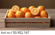 vitamin box of oranges ai generated. Стоковое AI-изображение, AI-художник Vectorwin / Фотобанк Лори