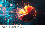 visualization disintegrating pie chart ai generated. Стоковое AI-изображение, AI-художник Vectorwin / Фотобанк Лори