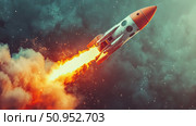launch expanding rocket ai generated. Стоковое AI-изображение, AI-художник Vectorwin / Фотобанк Лори