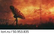 signal flickering satellite dish ai generated. Стоковое AI-изображение, AI-художник Vectorwin / Фотобанк Лори
