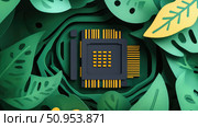 miniaturization sliding microchip ai generated. Стоковое AI-изображение, AI-художник Vectorwin / Фотобанк Лори