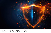 protection lighting up shield ai generated. Стоковое AI-изображение, AI-художник Vectorwin / Фотобанк Лори