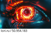 ai flickering robotic eye ai generated. Стоковое AI-изображение, AI-художник Vectorwin / Фотобанк Лори