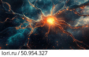 synapse fracturing neuron ai generated. Стоковое AI-изображение, AI-художник Vectorwin / Фотобанк Лори