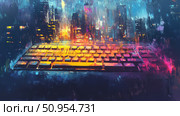 unification merging keyboard ai generated. Стоковое AI-изображение, AI-художник Vectorwin / Фотобанк Лори