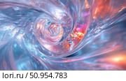 hexagonal spiraling ice crystal ai generated. Стоковое AI-изображение, AI-художник Vectorwin / Фотобанк Лори