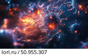 fluorescence illuminating virus cell ai generated. Стоковое AI-изображение, AI-художник Vectorwin / Фотобанк Лори