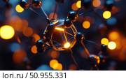 chemiluminescence lighting up molecule ai generated. Стоковое AI-изображение, AI-художник Vectorwin / Фотобанк Лори