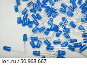 Blue LED lamps. A scattering of electronic elements. Light-emitting diodes. Стоковое фото, фотограф Valeriy Lushchikov / Фотобанк Лори