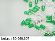 Green LED lamps. A scattering of electronic elements. Light-emitting diodes. Стоковое фото, фотограф Valeriy Lushchikov / Фотобанк Лори