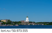 Medieval castle in Vyborg and St. Olav Tower. Редакционное фото, фотограф Мария Паина / Фотобанк Лори