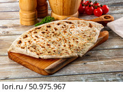Turkish Kutab staffed green herbs. Стоковое фото, фотограф Андрей Старостин / Фотобанк Лори