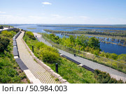 Samara Luka. View of the Volga, Zhigulevsky Gate. Helipad (2024 год). Стоковое фото, фотограф Акиньшин Владимир / Фотобанк Лори