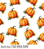 Seamless texture, pattern, orange pumpkin, autumn vegetable. October 31st, Halloween holiday. artificial intelligence generator, AI, neural network image. background for the design. Стоковое AI-изображение, AI-художник Алёна Мостович / Фотобанк Лори