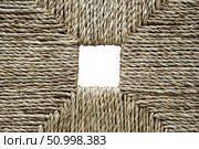 Weave pattern of seaweed with white empty square in center, texture background. Стоковое фото, фотограф Зарифа Арсланова / Фотобанк Лори