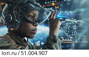 Join a skilled pilot as they navigate a high-stakes space mission, utilizing advanced technology to ensure successful outcomes. Стоковое AI-видео, аниматор Данила Большаков / Фотобанк Лори