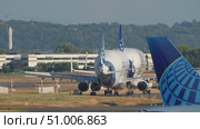 Airbus Beluga transport aircraft at Toulouse airport. Редакционное видео, видеограф Данил Руденко / Фотобанк Лори