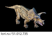 3D rendering of Triceratops with skeleton in ghost effect. Стоковое фото, фотограф Leonello Calvetti/Stocktrek Images / ТАСС / Фотобанк Лори