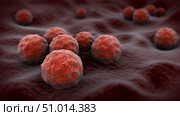 Biomedical illustration of chlamydia on surface. Стоковое фото, фотограф Stocktrek Images, Inc. / ТАСС / Фотобанк Лори
