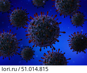 Microscopic view of herpes virus. Стоковое фото, фотограф Stocktrek Images, Inc. / ТАСС / Фотобанк Лори