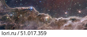 Combined NIRCam and MIRI image of the starforming region NGC 3324 in the Carina Nebula (2022 год). Стоковое фото, фотограф Stocktrek Images, Inc. / ТАСС / Фотобанк Лори