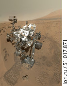 Self-portrait of Curiosity rover in Gale Crater on the surface of Mars. Стоковое фото, фотограф Stocktrek Images, Inc. / ТАСС / Фотобанк Лори