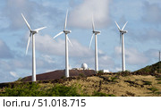 Wind turbines at the Ascension Auxiliary Airfield. Стоковое фото, фотограф Stocktrek Images, Inc. / ТАСС / Фотобанк Лори