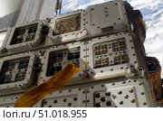 Close-up image of the Expose-R experiment. Стоковое фото, фотограф Stocktrek Images, Inc. / ТАСС / Фотобанк Лори