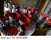 The boosters of the Soyuz TMA-14 spacecraft. Стоковое фото, фотограф Stocktrek Images, Inc. / ТАСС / Фотобанк Лори