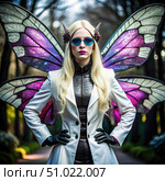 Sasha From Infamous as the White Queen With Butterfly Wings. Generative AI. Стоковое AI-изображение, AI-художник Roman Zavorotny / Фотобанк Лори