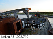Заброшенные рыболовные суда в Белом море у Соловков. Старые корабли. Стоковое фото, фотограф Яковлев Сергей / Фотобанк Лори