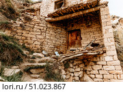 Aul Gamsutl fortress old town, old stone landmark architecture, Dagestan, Russia. Стоковое фото, фотограф Spirit River / Фотобанк Лори