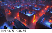 Penguins navigate an intricate, colorful maze filled with glowing lights and shadows in a whimsical nighttime setting. Стоковое AI-видео, аниматор Данила Большаков / Фотобанк Лори
