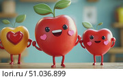 Adorable animated heart characters showcase love and joy together in a cheerful kitchen, making the most of a bright afternoon. Стоковое AI-видео, аниматор Данила Большаков / Фотобанк Лори