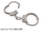 Handcuff on white background. Isolated 3D illustration. Стоковая иллюстрация, иллюстратор Ильин Сергей / Фотобанк Лори